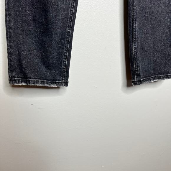 Urban Outfitters BDG Slim Straight Jeans 27 Black High Rise Crop Distressed Dark - Picture 6 of 11